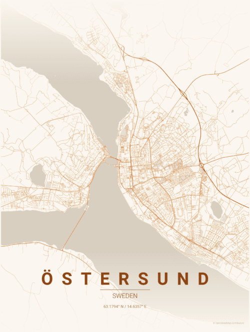 Östersund Karta 50x70cm